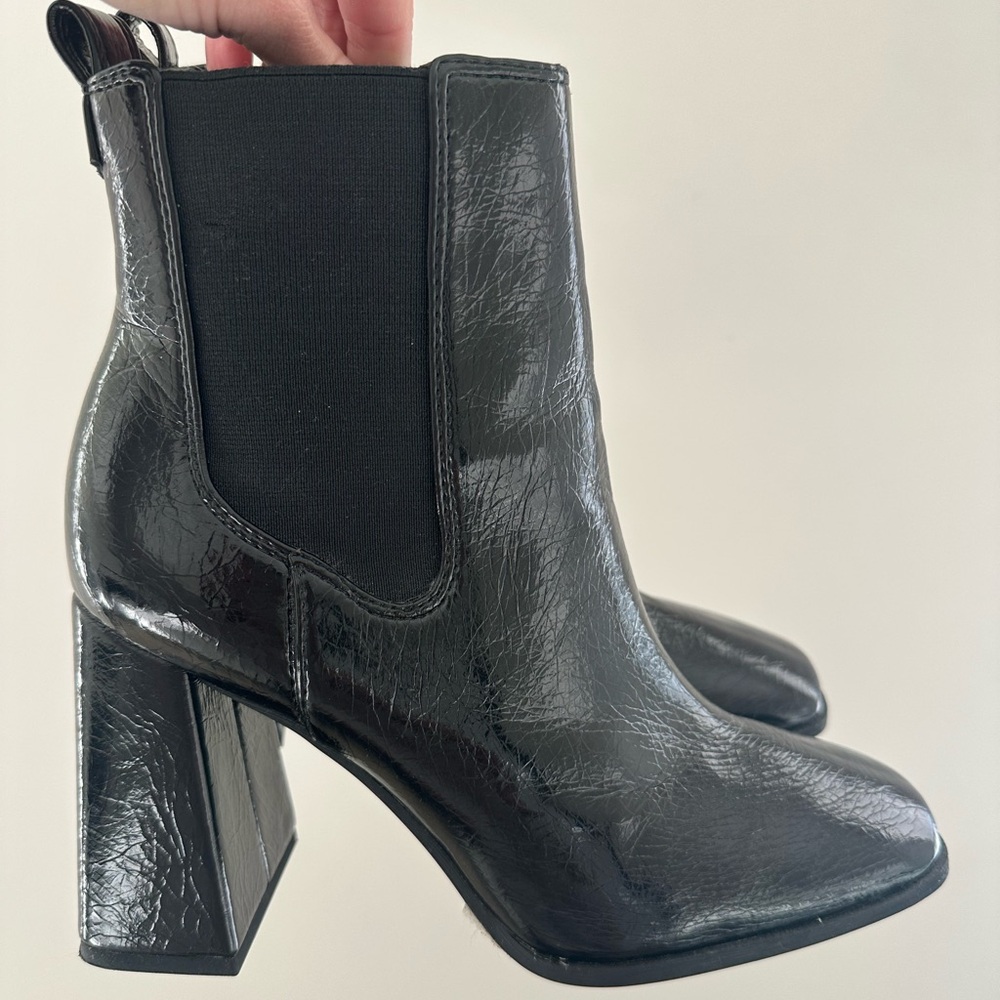 Circus by Sam Edelman Glossy Black Ankle Boots